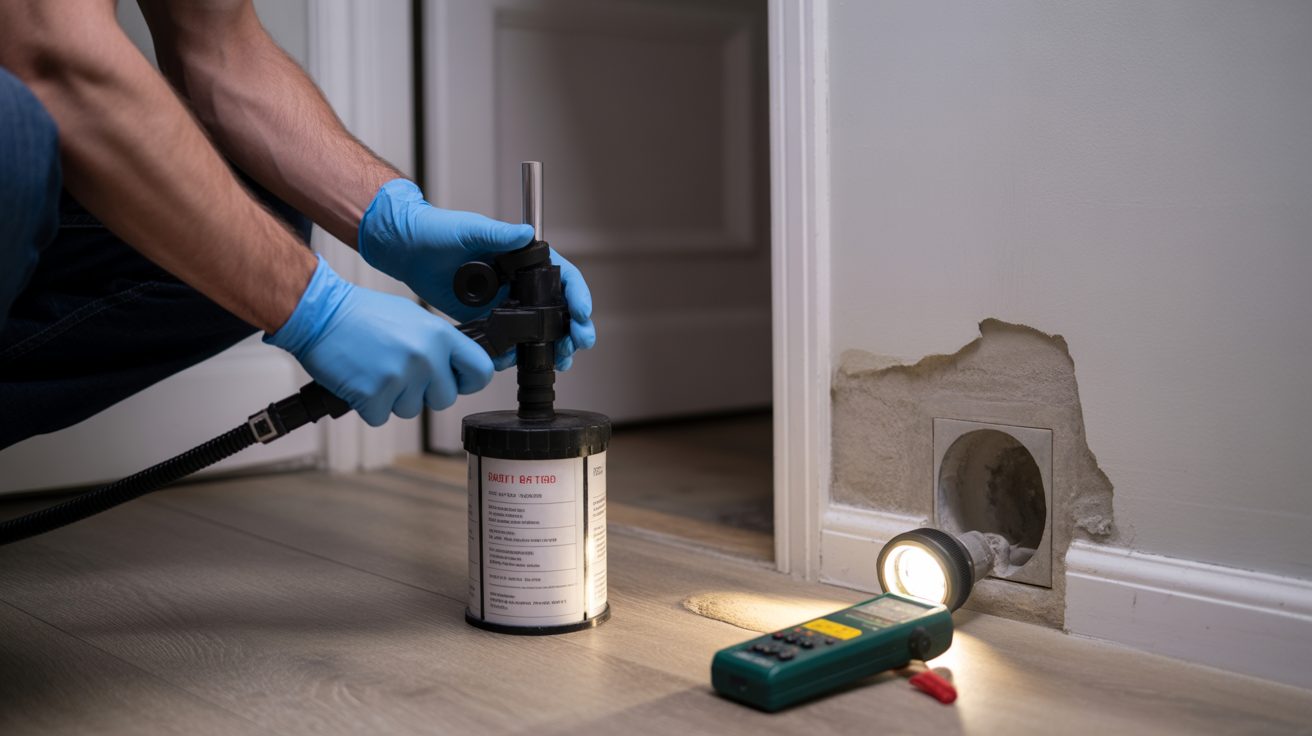 Air sampling during a mold inspection in Charlotte